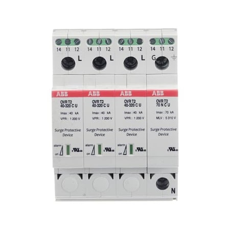 Abb OVRT23N40320PTSU, OVR SPD 3P+N 40KA 320V P TS 3RD ED OVRT23N40320PTSU
